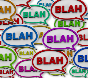 Many colorful speech bubbles with the word Blah