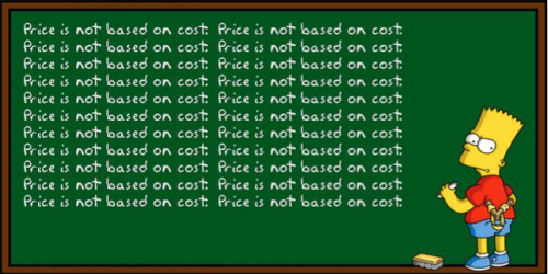 Price is not based on cost